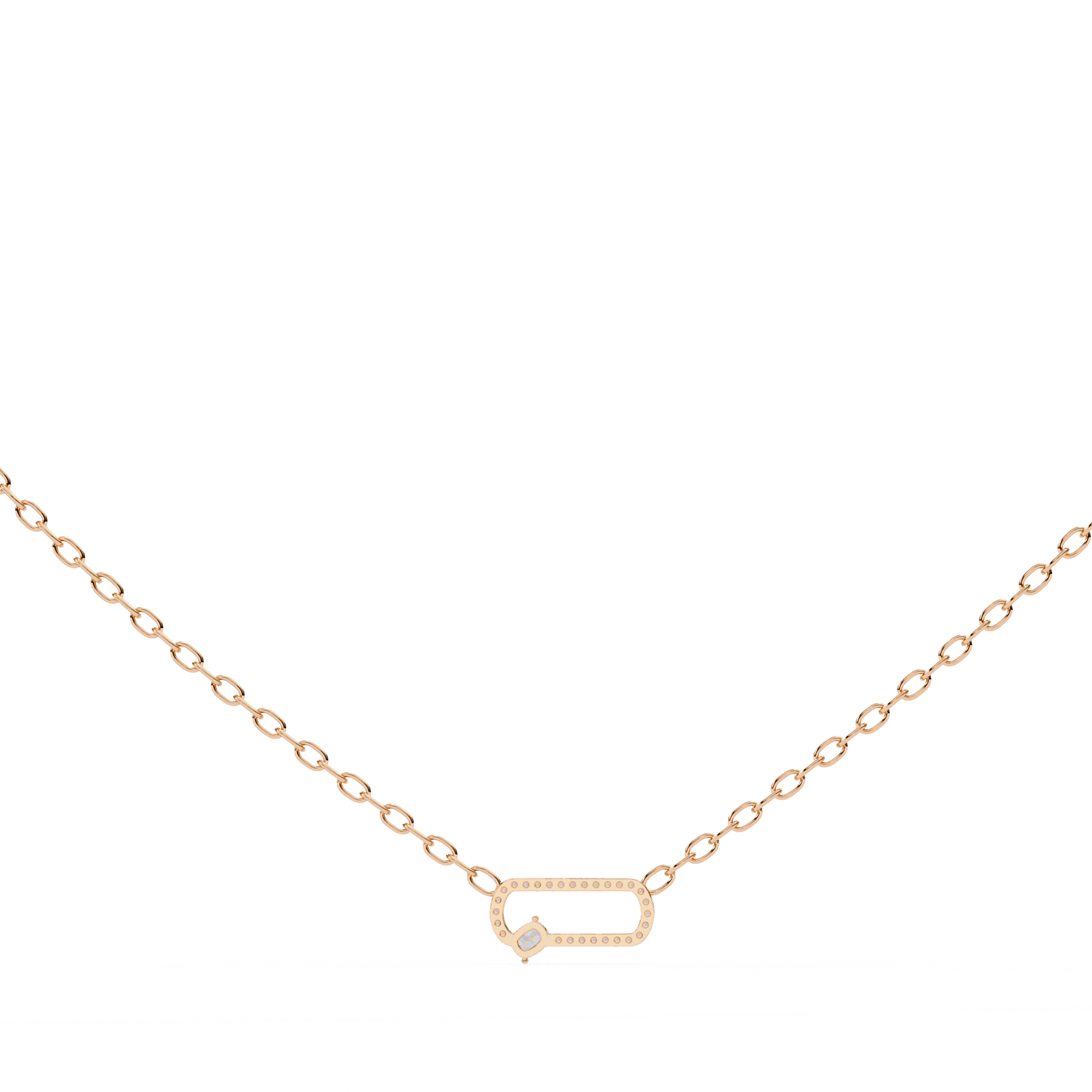 Solitairekart 0.36ct Natural Diamond Geometric Link Pendant-HI Color, VS-SI Clarity